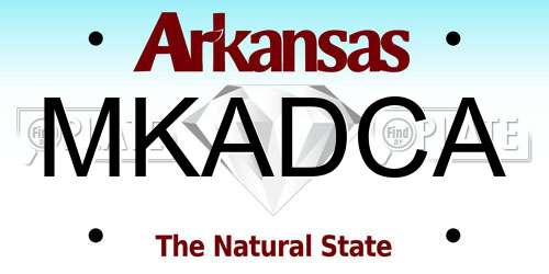 MKADCA Arkansas License Plate