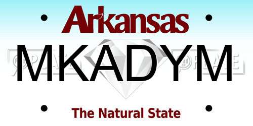 MKADYM Arkansas License Plate