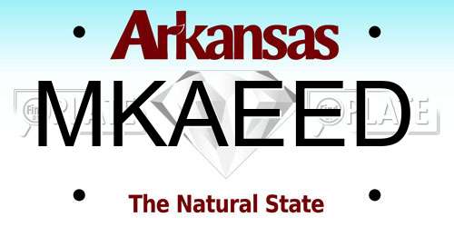 MKAEED Arkansas License Plate