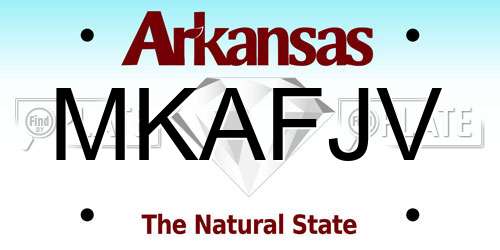 MKAFJV Arkansas License Plate