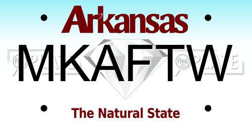 MKAFTW Arkansas License Plate