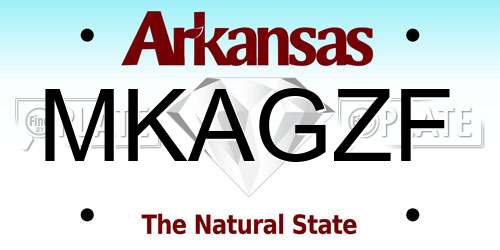 MKAGZF Arkansas License Plate