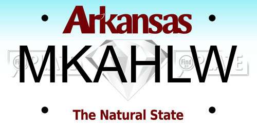 MKAHLW Arkansas License Plate