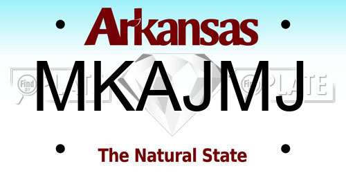 MKAJMJ Arkansas License Plate
