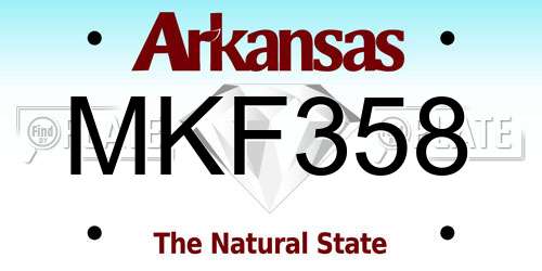 MKF358 Arkansas License Plate