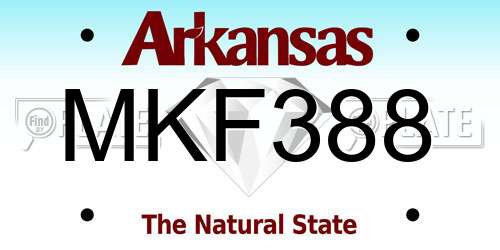 MKF388 Arkansas License Plate