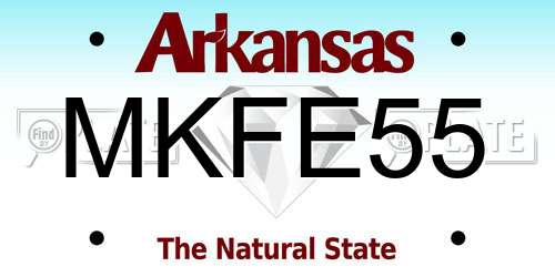 MKFE55 Arkansas License Plate
