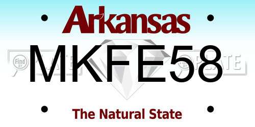 MKFE58 Arkansas License Plate