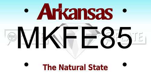MKFE85 Arkansas License Plate
