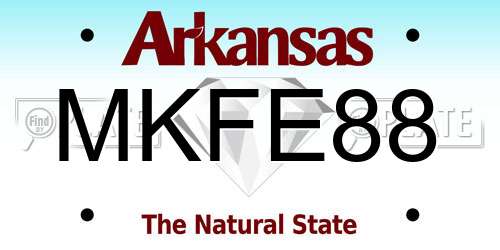 MKFE88 Arkansas License Plate