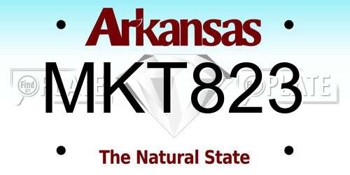 MKT823 Arkansas License Plate