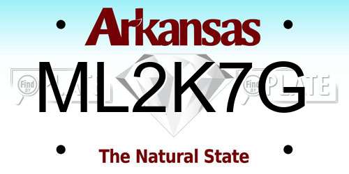ML2K7G Arkansas License Plate