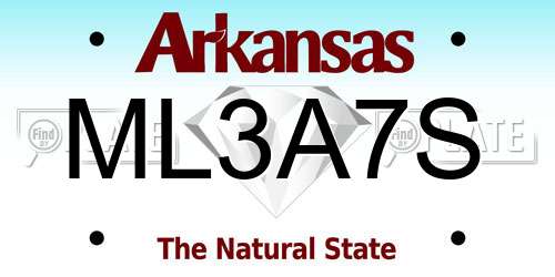 ML3A7S Arkansas License Plate
