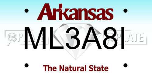 ML3A8I Arkansas License Plate