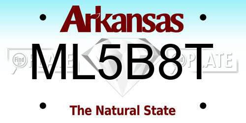 ML5B8T Arkansas License Plate