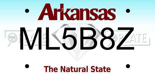 ML5B8Z Arkansas License Plate