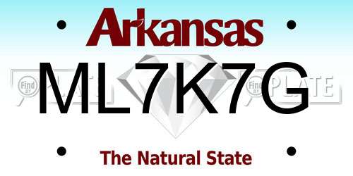 ML7K7G Arkansas License Plate