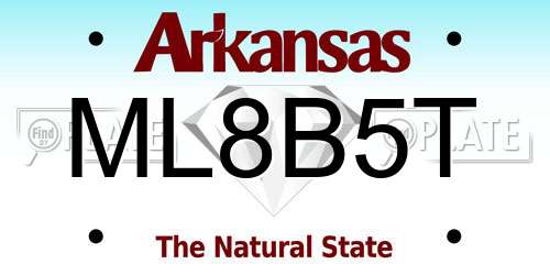 ML8B5T Arkansas License Plate