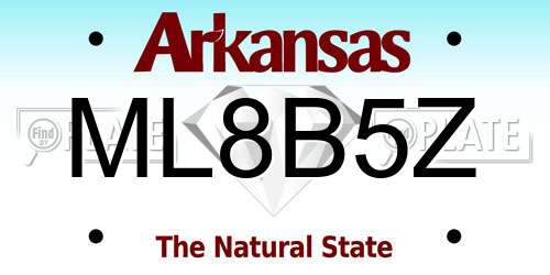 ML8B5Z Arkansas License Plate