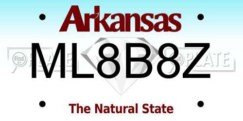 ML8B8Z Arkansas License Plate