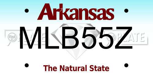 MLB55Z Arkansas License Plate