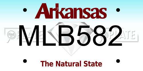 MLB582 Arkansas License Plate