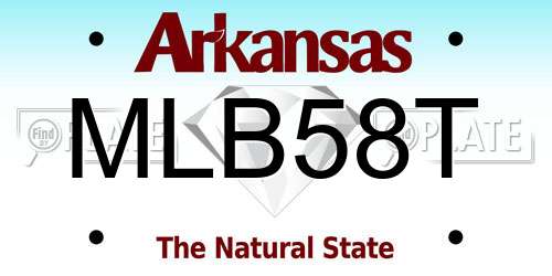 MLB58T Arkansas License Plate
