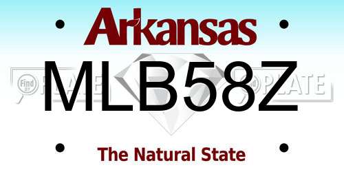MLB58Z Arkansas License Plate
