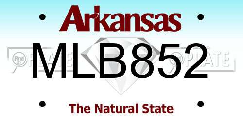 MLB852 Arkansas License Plate