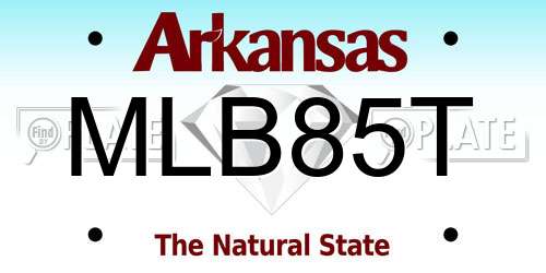 MLB85T Arkansas License Plate
