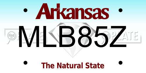 MLB85Z Arkansas License Plate
