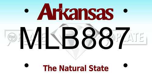 MLB887 Arkansas License Plate