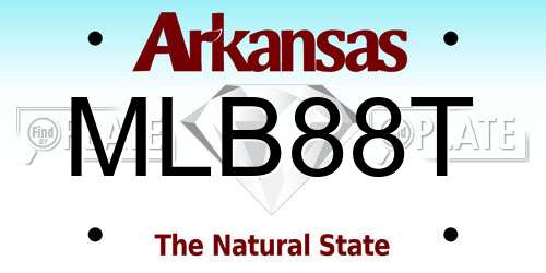 MLB88T Arkansas License Plate