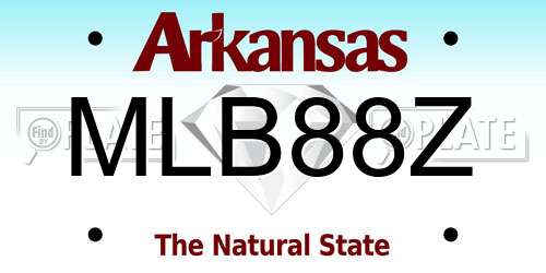 MLB88Z Arkansas License Plate