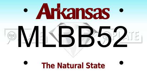 MLBB52 Arkansas License Plate