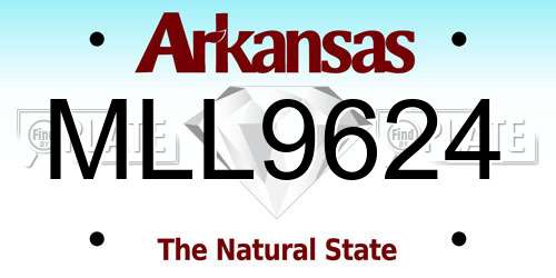 MLL9624 Arkansas License Plate