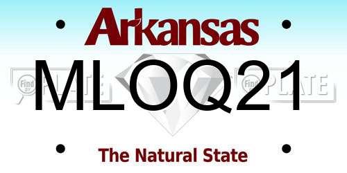 MLOQ21 Arkansas License Plate