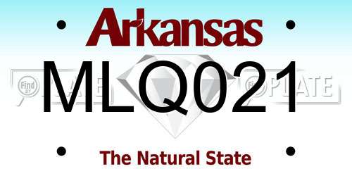 MLQ021 Arkansas License Plate