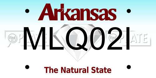MLQ02I Arkansas License Plate