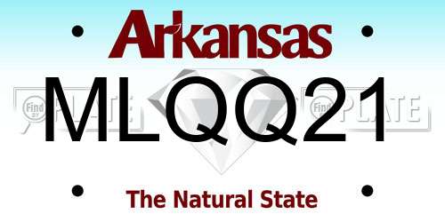 MLQQ21 Arkansas License Plate