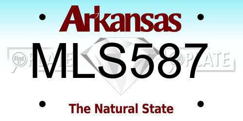 MLS587 Arkansas License Plate