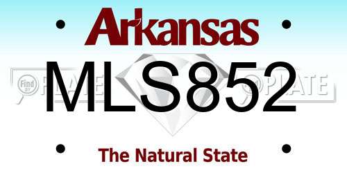 MLS852 Arkansas License Plate