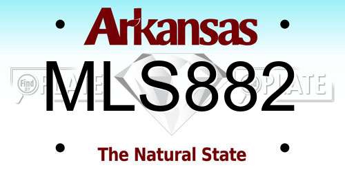 MLS882 Arkansas License Plate