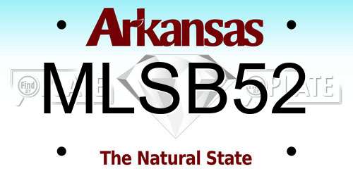 MLSB52 Arkansas License Plate