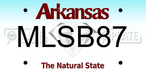 MLSB87 Arkansas License Plate
