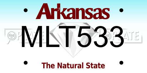 MLT533 Arkansas License Plate