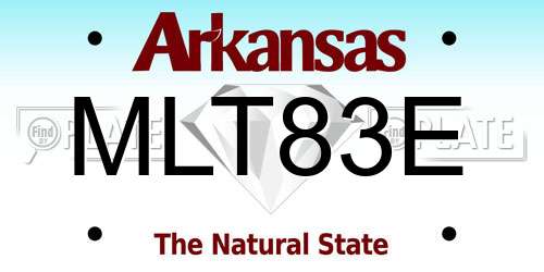 MLT83E Arkansas License Plate