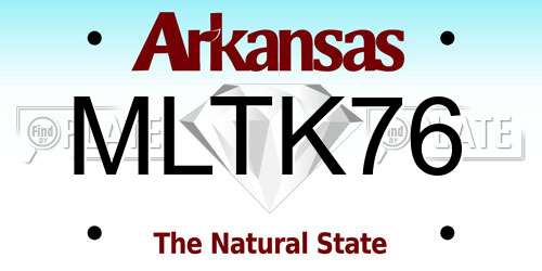 MLTK76 Arkansas License Plate