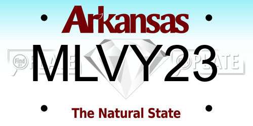 MLVY23 Arkansas License Plate