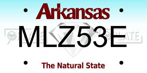 MLZ53E Arkansas License Plate